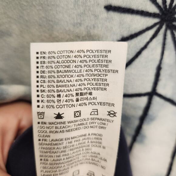 Burton Womens Sweatshirt Raglan Quilted Tie-Dyed Western Tribal Cozy - Size S - Picture 9 of 10